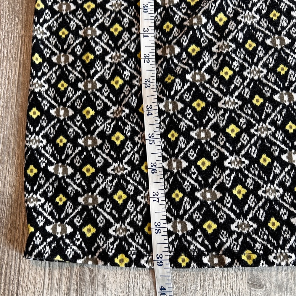 J. Jill Sheath Dress Knee Length Black White & Yellow Pattern Round Neck Large. - Picture 11 of 11